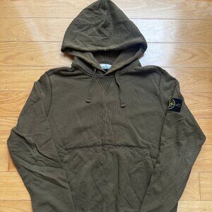 Stone Island Garment Dyed Pullover Hoodie Olive L